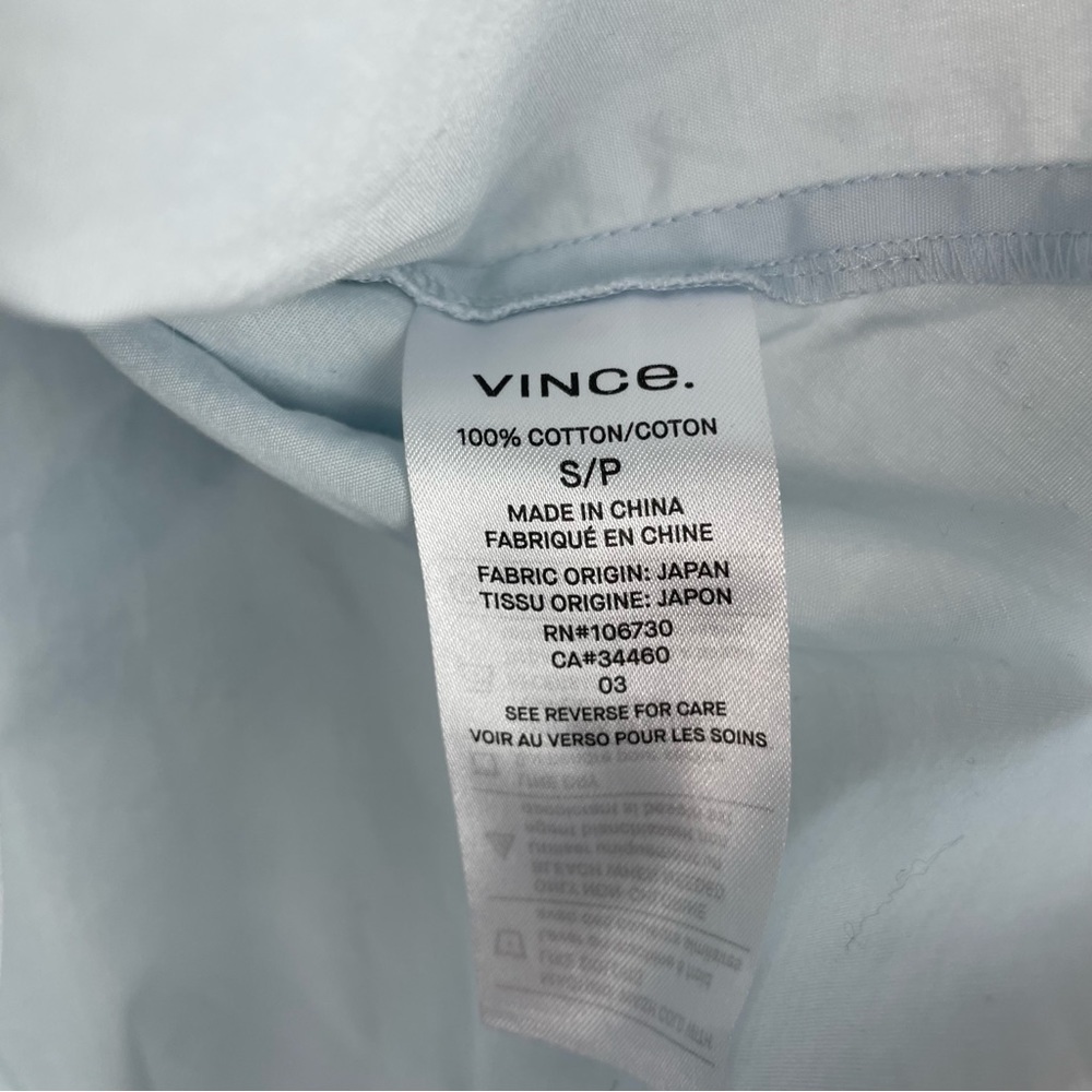 Vince blue collared tie waist button down Small - Picture 3 of 5